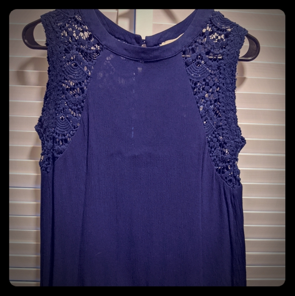 Chiffon and crochet stitch fix top